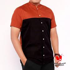 Model baju batik cowok kombinasi polos. Jual Dgm Fashion Polos Kombinasi Tribal Kemeja Pria 6041 Online April 2021 Blibli