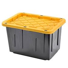 Black And Yellow Storage Bins With Wheels Plastic Heavy Duty Storage Tote Box 23 Gallon Black With Yellow Lid Stackable 4 Pack Heavy Duty Storage Bins Tote Storage Storage Bins With Lids