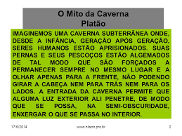 Resultado de imagem para "o mito da caverna de platÃ£o"