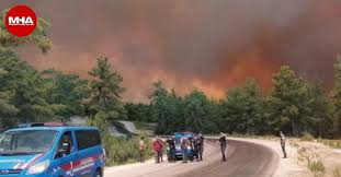 Henüz bilinmeyen bir nedenle çıkan ve yerleşim yerlerini tehdit eden yangın kontrol altına alındı. Wze02qf0hndvzm