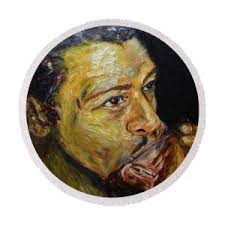 Bob Dylan #1 Round Beach Towel by Michael Titherington