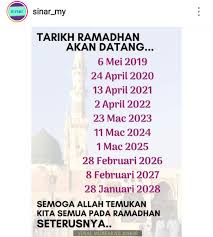 Semoga menjadi rujukan bermanfaat untuk semua umat islam di malaysia. Tarikh Ramadhan Tahun 2020