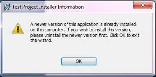 With installshield you can create installers for your applications. Upgrade Error A Newer Version Of This Application Is Already Installed On This Computer Community