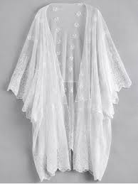 Black And White Beach Cover Up Ad Open Front Embroidered Sheer Poncho Cover Up White A Dolman Poncho Style Beach Coverup Sheer Bathing Suits Striped Sleeve Top
