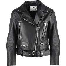 Acne Studios Mock Leather Biker Jacket 2 545 Bam Liked On Polyvore Featuring Outerwear Jackets Nero A Leather Jacket Leather Outerwear Houndstooth Jacket