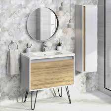 Our bathroom vanities, vanity tops and vanity cabinets come in a variety of finishes and styles. Amazon Com 32 Bathroom Vanity Cabinet Legs Ceramic Sink Tribeca Fs W 32 X H 35 X D 18 In Wf440 Ginger Tools Home Improvement