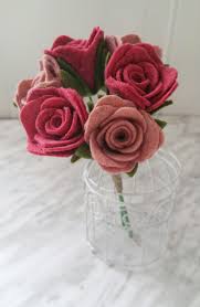 Check spelling or type a new query. Pink Felt Rose White Flower Stem Valentines Bouquet Floral Arrangement Accessories Weddings Valresa Com