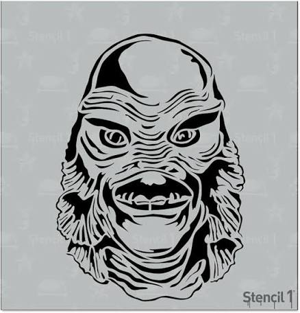 Amazon.com : Stencil1 Creature of the Black Lagoon Stencil 5.75" x 6"  Halloween : Arts, Crafts & Sewing