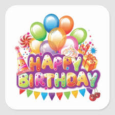 Happy Birthday Square Sticker Zazzle Com Happy Birthday Wishes Cards Birthday Wishes Cards Happy Birthday Greetings