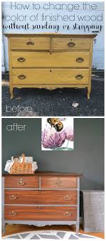 How to refinish a dresser. How To Change The Color Of Finished Wood Without Sanding Or Stripping Refresh Living