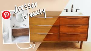 How to turn a dresser into a bathroom vanity. Can I Diy A Thrifted Dresser Into A Pinterest Bathroom Vanity Youtube