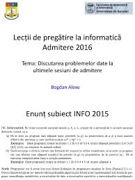 Examenul de admitere diferă in funcție de secția pe care absolvenții de liceu vor să o urmeze. Portret In Cele Din Urma Certa Facultatea De Mate Info Bucuresti Admitere Apitotal Ro