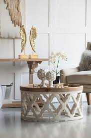 Furniture engaging round brown white wood table wooden top table. Lattice Round Shabby Chic Coffee Table 81cm Lounge Styles
