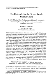 Pdf The Rationale For The Sit And Reach Test Revisited
