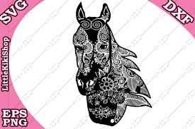 Download Zentangle Horse Svg Mandala Horse Svg Zentangle Horse Head Svg By Littlekikishop Thehungryjpeg Com