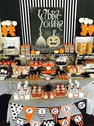 Halloween Party Halloween Party Ideas Photo 5 Of 32 Halloween Themed Birthday Party Halloween Party Table Decorations Halloween Party Table