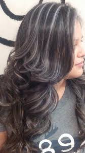 Highlights On Dark Hair Brown Hair With Silver Highlights Blending Gray Hair Gray Hair Highlights