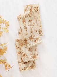vintage garden linen napkin set of 4
