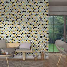 Papier Peint Intisse Triangle Wood Coloris Multicolore Papier Peint Papier Peint Intisse Intisse