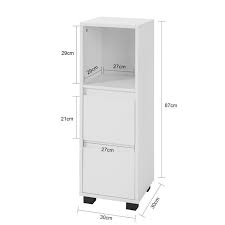 Sobuy Mobiletto Bagno Salvaspazio Con Ruote 2 Cassetti E 1 Cubo Da Organizzare Bianco Bzr30 W Locker Storage Filing Cabinet Storage