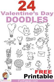 Learn how to draw a ladybug, a love monster, a pig with easy valentine's day directed drawings. 24 Valentine S Day Love Sweet Doodles Funkawaii Com Valentines Day Drawing Simple Doodles Easy Drawings
