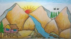Very simple and understandable sketches demonstrate the change of mood or the difference between this image is right and there is something wrong. How To Draw Scenery Mountain Of Stone Step By Step