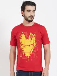 The Souled Store Unisex Red Avengers Iron Man Mask Printed T Shirt