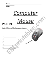 Information and communication technology (ict) grade/level: Computer Mouse Esl Worksheet By Mr Colon07