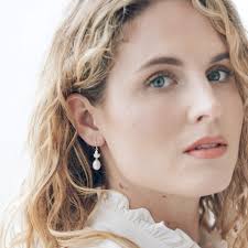 Silver pearl drop earrings by Jacks Turner