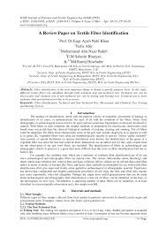 Pdf A Review Paper On Textile Fiber Identification