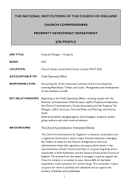 A finance manager distributes the financial resources of a company, is responsible for the budget planning, and supports the executive management team by offering. Job Profile The Church Of England