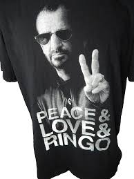 PEACE LOVE AND RINGO STARR black t shirt 2015 concert tour ALL STAR BAND  mens XL