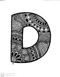 D Letter Doodle In 2020 Name Design Art Doodle Art Designs Art Drawings Sketches Simple