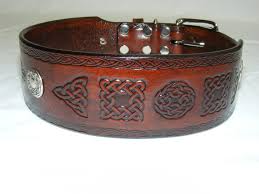 Handmade Leather Celtic Dog Collar Many Designs Available Personalise Your Own Dog Collar Leather Dog Collars Leather Dog Gear