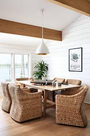 I don't mind the ridge beam, but i would have staggered the joints of the tongue and groove to avoid the other faux beams. Bright Dining Room Features Vaulted Ceilings With Exposed Beams And A Shiplap Accent Walls Hgtv