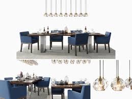 Cabinfield offers special savings to customers purchasing two or more pieces that ship by motor freight from any of our fine furniture and home accent categories. Rh Morgan Track Blue Dining Set 3d Model Cgtrader