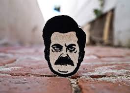 Parks and Recreations Ron Swanson, Nick Offerman Face Embroidered Patch