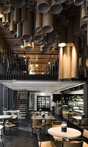 Techne Makes Creative Use Of Cardboard Tubes At Grill D S New Melbourne Eatery Knstrct Cafe Interior Bar Design Restaurant Restaurant Interior