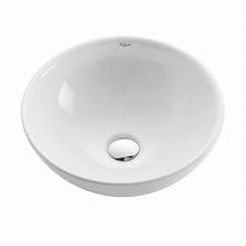 kraus round ceramic bathroom sink in