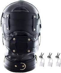 Bondage Leather Hood with Dildo Mouth Gag 3 Locks Adjustable BDSM Leather Mask  Porn Restrictions Removable Mask for Eyes and Penis Gag : Amazon.co.uk:  Health & Personal Care