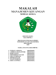 Contoh soal mata kuliah pelaporan keuangan publik. Management Keuangan Modal Kerja