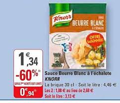 Offre Sauce Beurre Blanc A L Echalote Knorr Chez G20