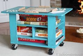 How To Turn A Coffee Table Into A Rolling Game Table Board Game Storage Table Games Board Game Table