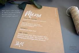 Creation Et Impression De Menus De Mariage Sur Papier Kraft Et Encre Blanche Une Finition De Qualite Ideale Faire Part Mariage Menu Mariage Deco Evenementiel