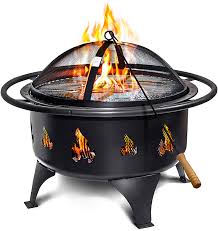A backyard fire pit is a highly popular landscaping feature and a favorite outdoor area for gathering, with its attractive aesthetics and homey feel. Amazon Com Fire Pits Outdoor Wood Burning Portable 24 Quick Set Up Weather Resistant Easy To Clean Firepit W Grate Heavy Duty Wood Poker Fire Screen For Safety Patio Lawn