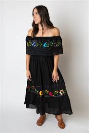 Shineflow womens casual 3/4 sleeve floral embroidered mexican peasant dressy tops blouses shirt dress tunic. Mexican Dresses Plus Size