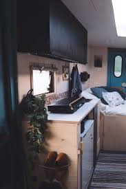 Vai Ko Van Conversion Interior Introduction Blue Dining Tables Trendy Kitchen Rustic Kitchen Decor