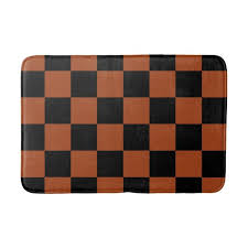 Black And White Buffalo Plaid Bathroom Decor Black Orange Checkered Squares Buffalo Plaid Bath Mat Zazzle Com Custom Bath Mat Orange Black Buffalo Plaid