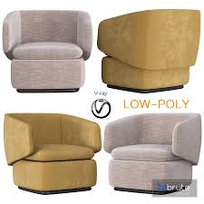 Crescent Swivel Chair Westelm 3d Model Buy Download 3dbrute