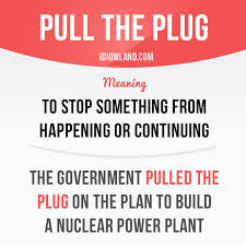 Pull The Plug Means To Stop Something From Happening Or Continuing Example The Government Pulled English Vocabulary Words English Idioms English Phrases
